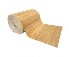 Tappeto Guida Passatoia Corsia Cucina Bambù Retro Antiscivolo Gomma Beige (140x50 cm)