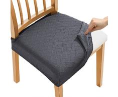 Fuloon Foder Sedie, Coprisedie per Sedie da Sala da Pranzo,6 Pezzi Jacquard Elasticizzato Rimovibile Lavabile Coprisedili Coprisedile Protettore,Seduta Coprisedia Antimacchia