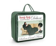 Snug Rug - Coperta con Maniche Deluxe per Adulti, 214 x 152 x 1 cm, Colore: Verde