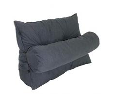 Chicreat Cuscino a cuneo per la schiena, con cuscinetto a cilindro per il collo, grigio scuro, 70 x 50 x 20 cm