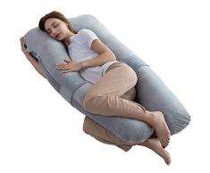 Cuscino Gravidanza,RUKOY Cuscino Allattamento, Cuscino Gravidanza per Dormire Cuscino Allattamento e Gravidanzaper con Rivestimento in Cotone Sostituibile e Lavabile,Cuscino Gravidanza donne e adulti