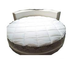 qwqqaq Addensare Rotondo Letto Materasso,Traspirante Materasso Topper con Non Slip Bottom Quilting Ultra Morbida Materassino per Lhotel A 220x220cm(87x87inch)