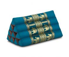 livasia | Cuscino Triangolare in kapok con Ricamo in Seta | Sostegno di Schiena e nuca | Cuscino thailandese per Lettura e TV