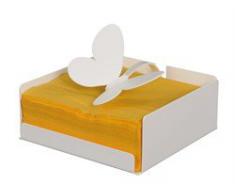 ARTI E MESTIERI - Portatovaglioli Metallo Farfalle Butterfly Bianco - 17x17x12H cm