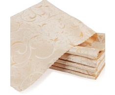 Tovaglioli di Stoffa Natalizi, FainFun 6 Pezzi Tovaglioli di Tessuto, Tovagliolo di Stoffa, Modello Bifacciale,oro Chiaro, Delicate Decorazioni per la Tavola di Natale, Decorazioni per Matrimoni
