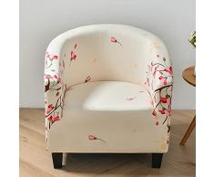 Highdi Copripoltrona Elasticizzato Stampa Floreale, Chesterfield 1 Posto, Poltrona de Club Copridivano Universale Lavabile Rimovibile per Bar Soggiorno Camera da Letto (Beige)