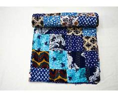 Yuvancrafts Trapunta Kantha Tradizionale Patchwork Queen Kantha Tradizionale Copriletto Copriletto Gudari