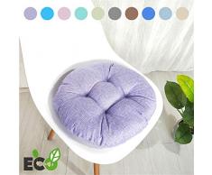 Cuscini per Sedia Rotondi, Morbuy Moderno Cuscini Tatami Tinta Unita Morbido Traspirante Cuscino Tondo Sedia Supporti Lombari per Cucina,Giardino,Ufficio,Sedia da Pranzo (40x40cm,Lilla)