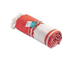 Artexia Telo Mare Grande In Cotone Riciclato Telo Spiaggia 90x170 cm Asciugamano Da Spiaggia Telo Mare XXL Asciugatura Rapida Ultra Leggero E Morbido (Rosso)