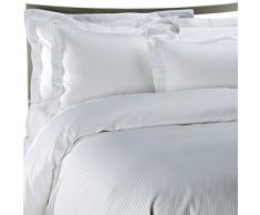 Lofty Sheets - Set da 7 pezzi super king size di biancheria da letto con piumino e lenzuola, 100% cotone egiziano a 800 fili, a righe, colore: avorio