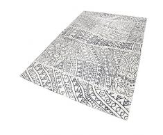 Esprit Home Cosmo Kelim ESP-6022-01 - Tappeto a pelo corto in cotone, grigio/bianco, 80 x 150 cm