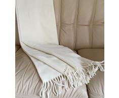 Woll plaid, coperta, copriletto, coperta con cashmere cotone 135 x 190 cm
