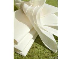 LinenMe 45 x 45 cm Tovaglioli in cotone e lino Lucia, 4 pezzi, colore bianco