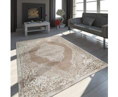 Paco Home Oriente Tappeto Moderno Effetto 3D mélange Brillante Ornamenti in Beige Crema, Dimensione:160x230 cm