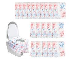 Dadabig 20 Pezzi Grande Copriwater in tessuto non tessuto da 60CM * 65CM per Bambini e Adulti, Cuscino con motivo stampato per WC Coprisedile per Toilette Pubblico e di Casa