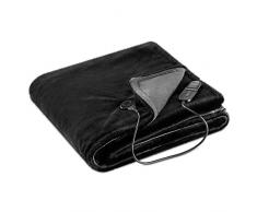 Navaris Coperta Termica Matrimoniale 180x130cm - Termocoperta Elettrica 9 Livelli Riscaldamento - Scaldaletto Spegnimento Automatico - Grigio/Nero