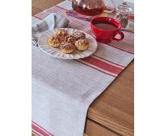 LinenMe 1-Piece 50 x 128 cm runner da tavolo in lino Provance, colore rosso