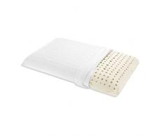 Goldflex - Cuscino Altezza MAGGIORATA 15cm ERGONOMICO Lattice Naturale, SAPONETTA, Foratura areazione, Sostegno Importante, Traspirante, Anallergico, Antiacaro Rivestimento Cotone 100%