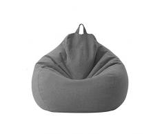 Geagodelia Copridivano per Divano Pigro Fodera per Divano Fodera per Poltrona A Sacco per Divano Bean Bag Cover (Senza Imbottitura) (85 * 105cm, Grigio Sicuro)