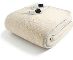 Imetec Scaldasonno Adapto M 6T - Matrimoniale in lana merino, 150x160 cm, lavabile