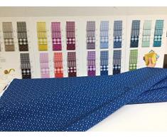 TESSUTO IN COTONE AL METRO 50x150 CM BLU FONDO BLU STELLE BIANCHE NAT 605 STOFFA