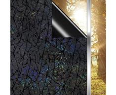 Qualsen Pellicola Oscurante Vetri Finestre Adesiva 3D Per Vetri Finestre Pellicola Privacy Opaca Adesivi per Vetro Pellicola Finestra(44.3X300CM)