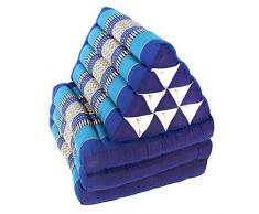 GEF Cuscino Lombare, Materasso thailandese 3 Pieghe con, Multifunzione, Cuscino XXL Jumbo Asian Triangle/poggiatesta e Imbottitura 100% Kapok per Benessere e Relax,Red