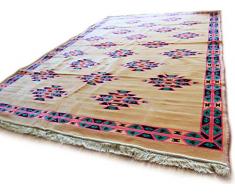 damaskunst NUOVO, chiaro SANDY MARRONE, Fucsia, beige chiaro, Turchese, Nero, Rosso Scuro, Tappeto 200 cm x 300 cm, Kilim Oriente, parete tappeto, Tappeto, Tappeto, S 1-6-91