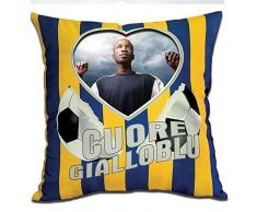 - Senza marca/Generico - Cuscino Personalizzato Personalizzabile Stampa Foto Sport Calcio Cuore Giallo Blu Verona Hellas