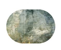 Ovale tappeti Pelo Corto Antiscivolo Lavabili Tappeto per Salotto Soggiorno Modern Design Arredamento Ornamenti, Arte moderna nordica astratta verde Oval 120 x 160 cm