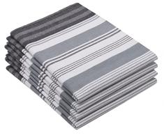 ZOLLNER 4 Strofinacci in Cotone, 50x70, a Righe Grigie, Anche Altri Colori