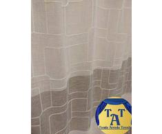 Generico Tenda a Metraggio in Devorè Moderna in Tulle Classiche in Bouclè di Lino Alta 300cm Diversi Modelli Tortora Grigio (26)