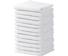 Asciugamano e lino Mart bianco Salone, confezione da 12 asciugamani (non a prova di candeggina, 30 x 60 cm) altamente assorbenti per mani, saloni, palestra, bellezza, spa e cura dei capelli della casa