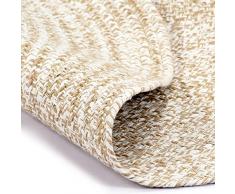 vidaXL Tappeto Lavorato a Mano in Juta Bianco e Marrone 210 cm