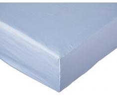 ESSIX Triumph Line Lenzuolo Doppio Raso di Cotone Tinta Unita Blu di Provence 200Â x 90Â cm