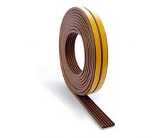 VERDELOOK Parafreddo Gomma Marrone con Profilo ad E, per Porte e finestre. per la Protezione dal Freddo, Lunghezza 6 m