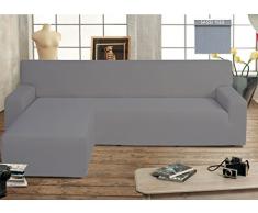 Copridivano Genius Con Penisola Chaise Longue Modello Swing Colore Grigio Sassi Sinistra Grigio