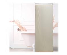 Relaxdays Tenda per Doccia Moderna, 60x240, Vasca da Bagno, Idrorepellente, Montaggio a Soffitto, Rullo Finestra, Beige