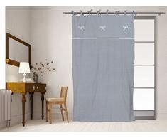 Soleil docre 030681 Emilie-Tenda Ricamata, con Laccetti, in Cotone, 140 x 240 cm, Colore: Grigio