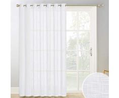 PONY DANCE Tende per Finestre Soggiorno Tende Balcone Trasparenti Voile Tenda Trasparente con Occhielli per Interni Tende Bianche 1 Pannello 254x240 CM