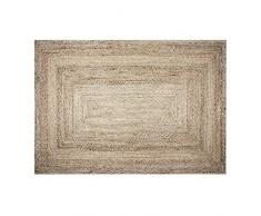 Grande tappeto rettangolare in juta per la decorazione della casa e della camera da letto, 244x152 cm - tappeto naturale per larredamento di hotel e kitchan, boho 100% bio reversibile