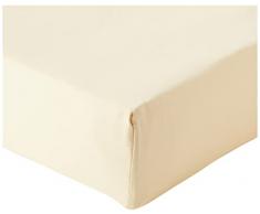 AmazonBasics - Lenzuolo con angoli, in rasatello di cotone a 400 fili, anti-piega, colore: beige, beige, 160 x 200 x 30 cm