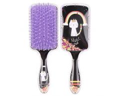 Spazzola da massaggio Ricci dritti Cuscino daria Pettine per acconciature Spazzola per capelli per massaggiare il cuoio capelluto Pettine antistatico per capelli(Gatto)