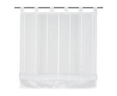 Home fashion 79187-501 - Tenda a pacchetto, in misto organza, motivo a righe orizzontali, dimensioni: 150 x 100 cm, colore: bianco, tessuto, 100 x 150 cm