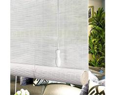 Tenda A Rullo In Bambù Bianco Naturale, Tapparella A Rullo Per Giardino, Resistente Alle Intemperie, Tenda Avvolgibili Bamboo Traspiranti E Oscurante, Per Finestre, Balconi E Porte