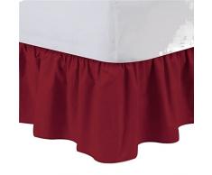 FIQARO Vestiletto Matrimoniale,Vestiletto Camicie da Letto dhotel Gonna da Letto Elastica con Volant Antipolvere Copriletto Aderente in Stile Pastorale Gonna da Letto a Balze