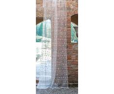 Blanc Mariclo - Tenda Symphony ricamata con fiocchi e portati di musica, 150 x 290 cm