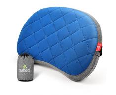 HIKENTURE Cuscino gonfiabile da campeggio con rivestimento rimovibile, cuscino da viaggio gonfiabile, leggero, ergonomico, da viaggio, cuscino gonfiabile, cuscino da campeggio per esterni, blu