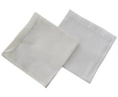 Comptoir du Linge CSI08008-Lotto di 2 tovaglioli da tavola, in tessuto/poliestere/cotone/teflon, 50 x 50 x 0,5 cm, tessuto/60% poliestere/40% cotone. Trattamento antimacchia Teflon, bianco, 50 x 50 cm