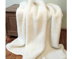 CACHEMIRE MERINO PLAID COPERTA IN PURA LANA VERGINE MERINO CASHMERE WOOLMARK (240x200cm)